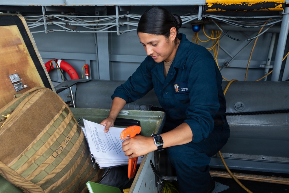 USS Portland Sailors and Marines Conduct Routine Operations
