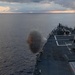 USS Mustin conducts a "killer tomato" inflatable surface target live-fire exercise