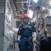 USS Mustin conducts a general quarters drill