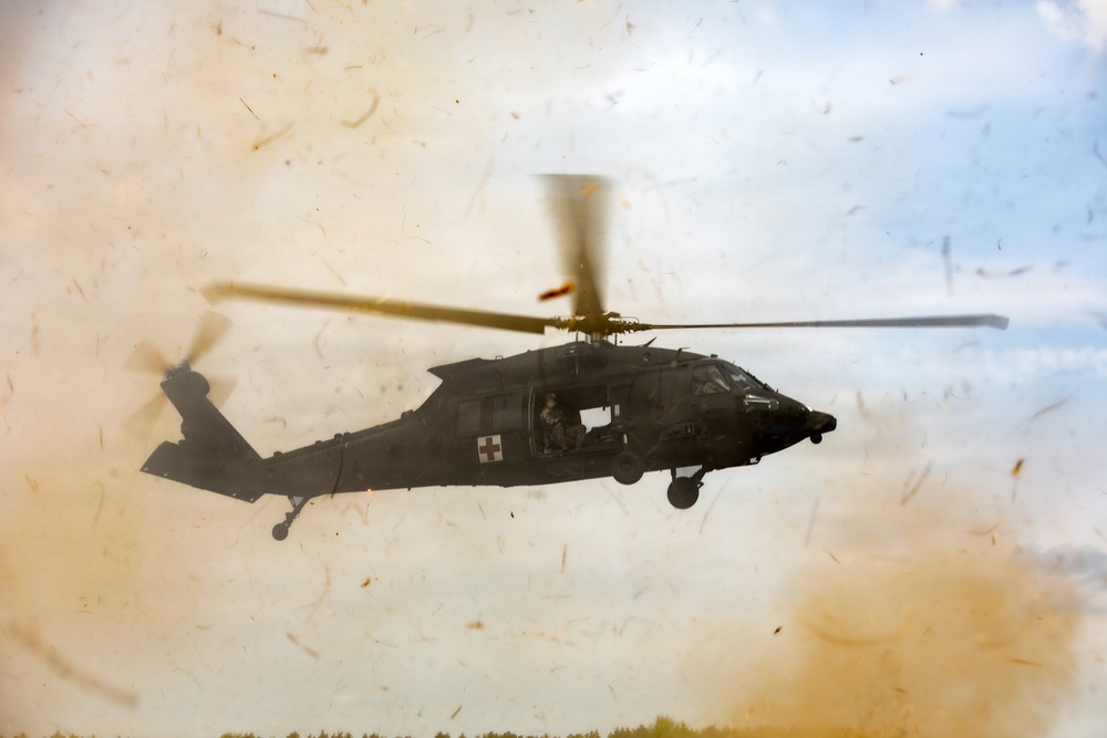 U.S. Army Soldiers conduct MEDEVAC training with 3rd Infantry Division