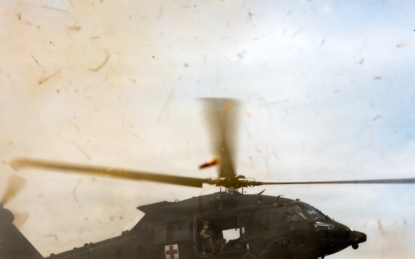 U.S. Army Soldiers conduct MEDEVAC training with 3rd Infantry Division