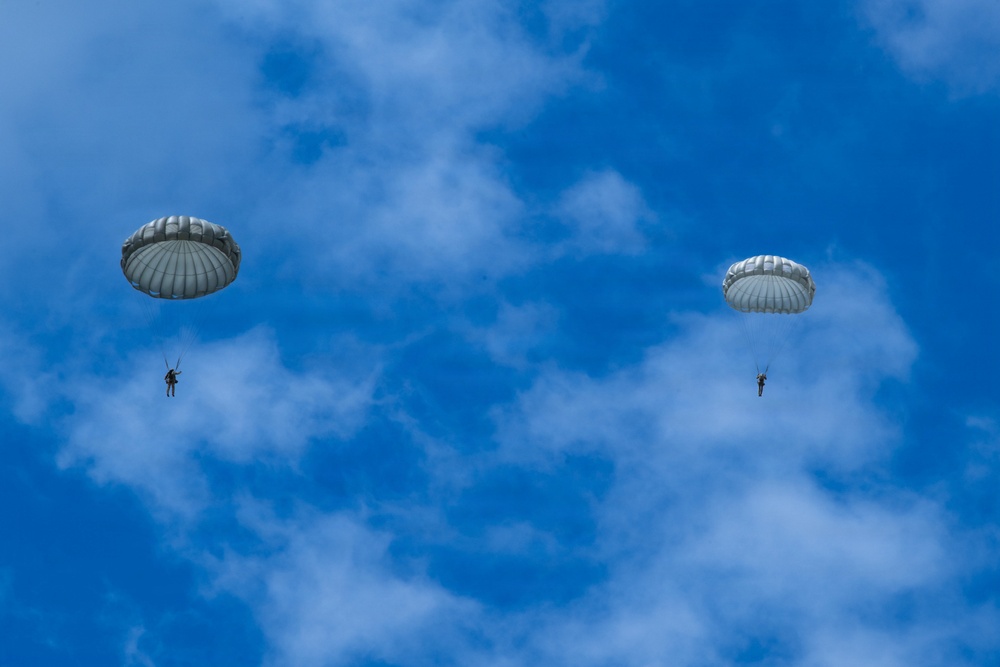 Joint Airborne Operations: DLA Distribution riggers join 148th ASOS to conduct static line jump