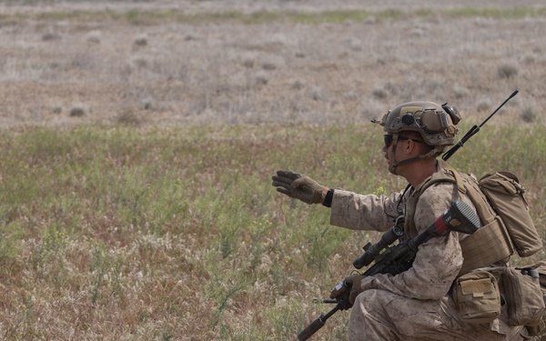 U.S. Marines coordinate close air support during Exercise Garnet Rattler