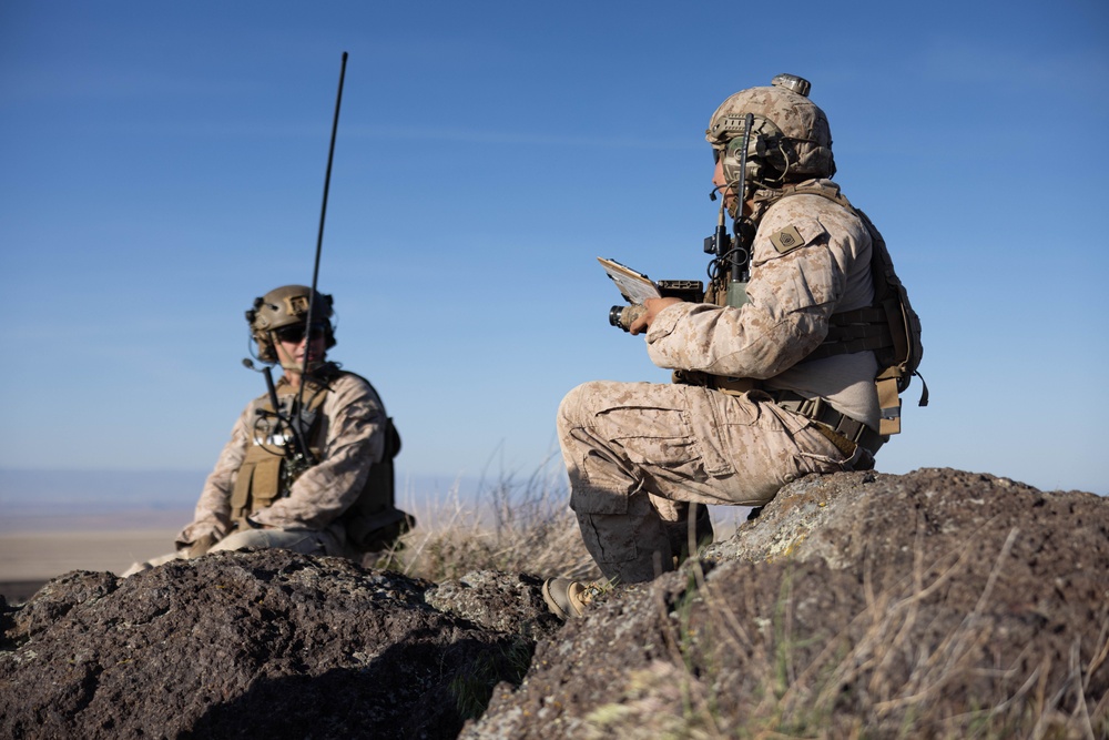 U.S. Marines coordinate close air support during Exercise Garnet Rattler