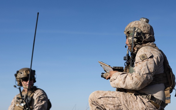 U.S. Marines coordinate close air support during Exercise Garnet Rattler