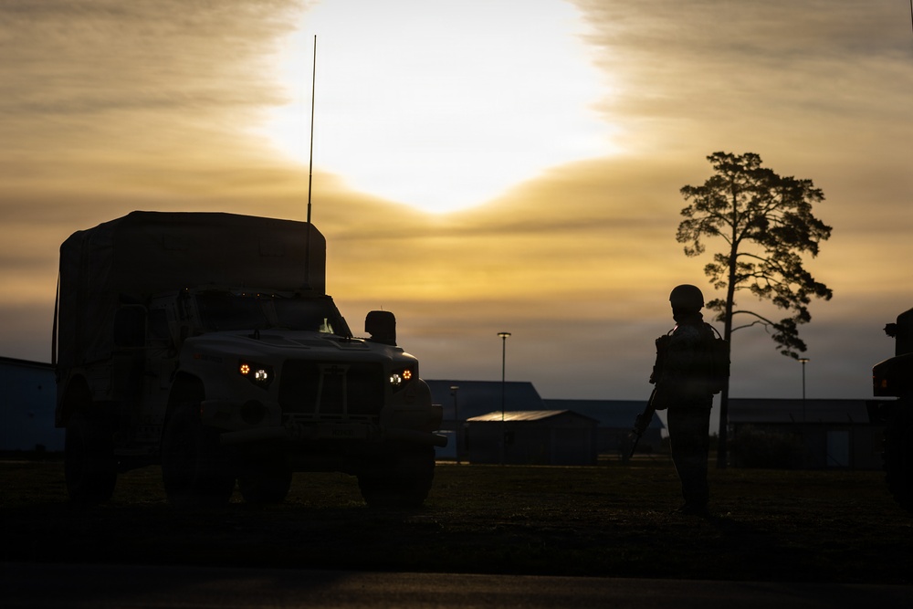 U.S. Marines conduct evacuation control center training in Sweden