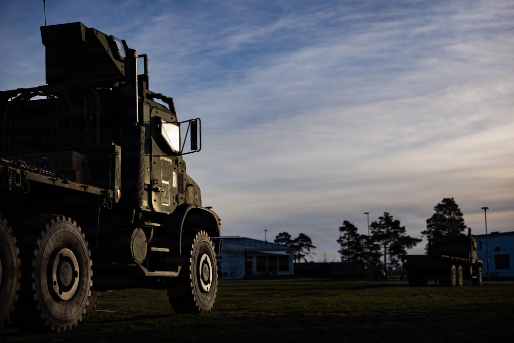 U.S. Marines conduct evacuation control center training in Sweden