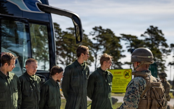 U.S. Marines conduct evacuation control center training in Sweden