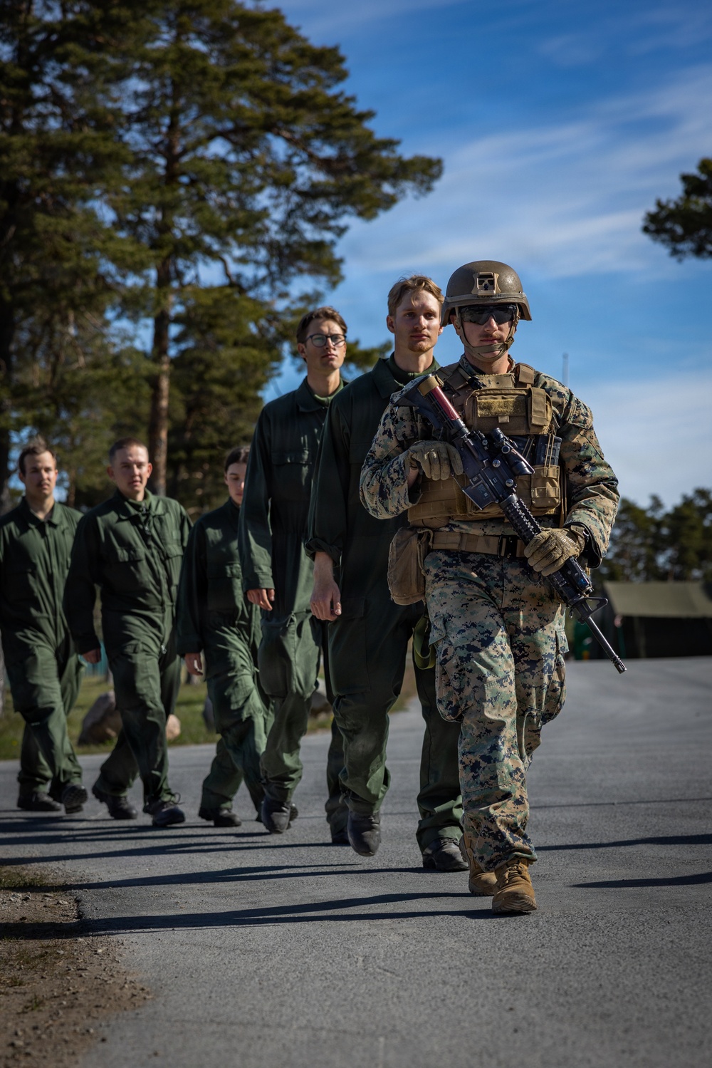 U.S. Marines conduct evacuation control center training in Sweden