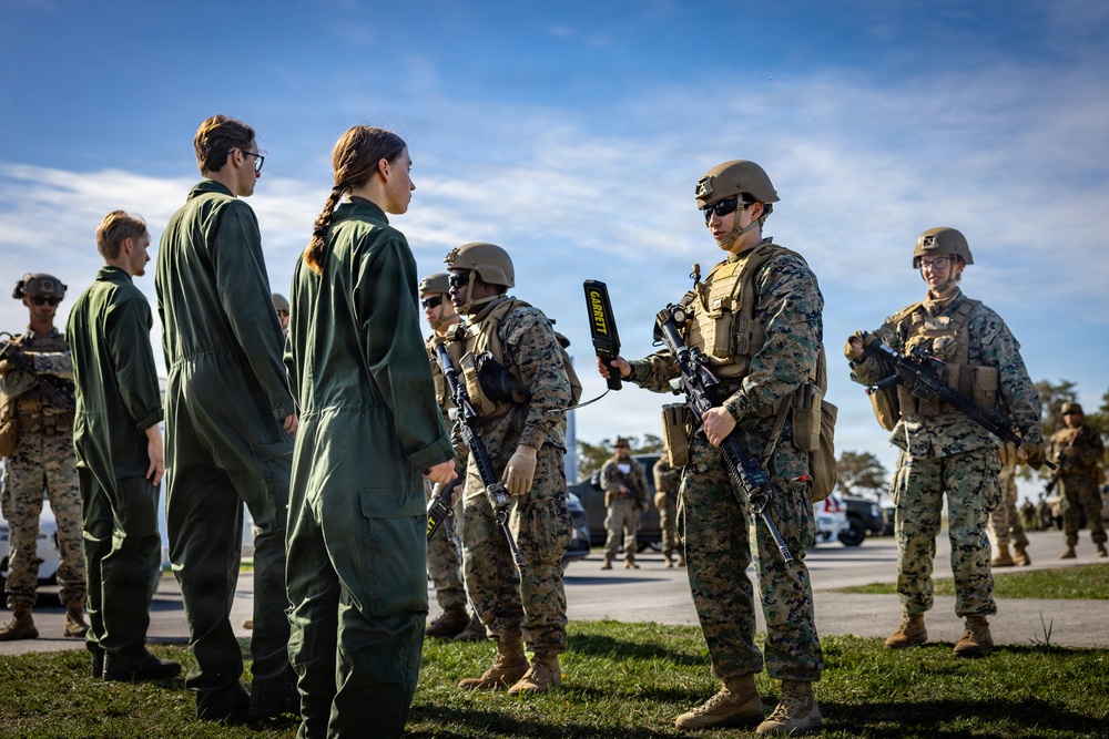 U.S. Marines conduct evacuation control center training in Sweden