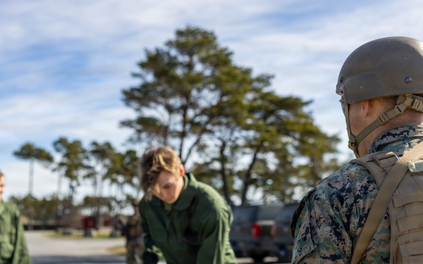U.S. Marines conduct evacuation control center training in Sweden