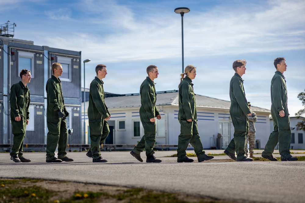 U.S. Marines conduct evacuation control center training in Sweden