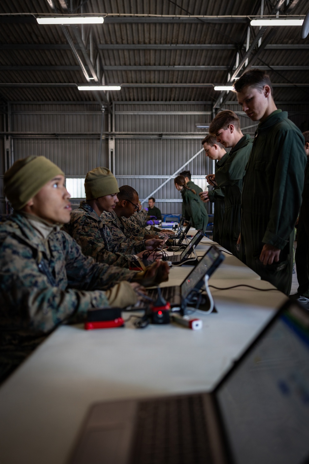 U.S. Marines conduct evacuation control center training in Sweden