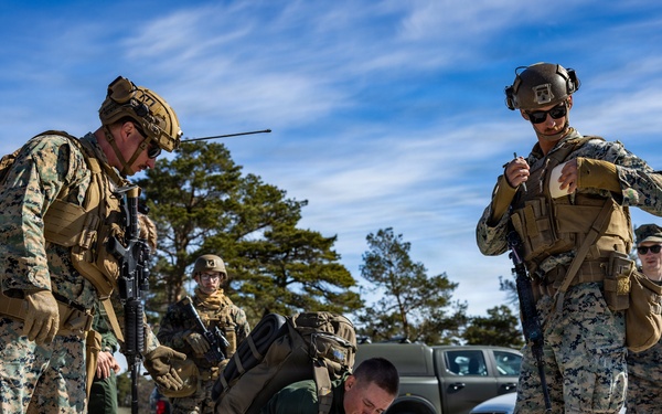 U.S. Marines conduct evacuation control center training in Sweden