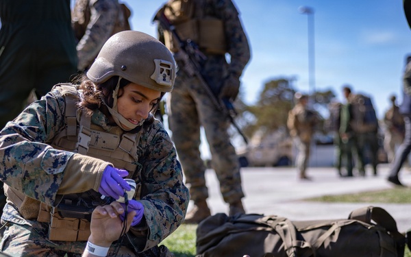 U.S. Marines conduct evacuation control center training in Sweden