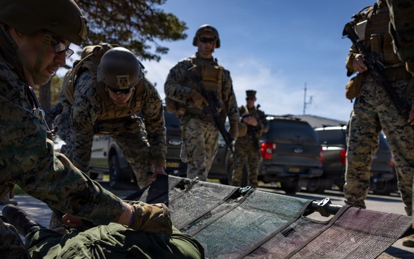 U.S. Marines conduct evacuation control center training in Sweden