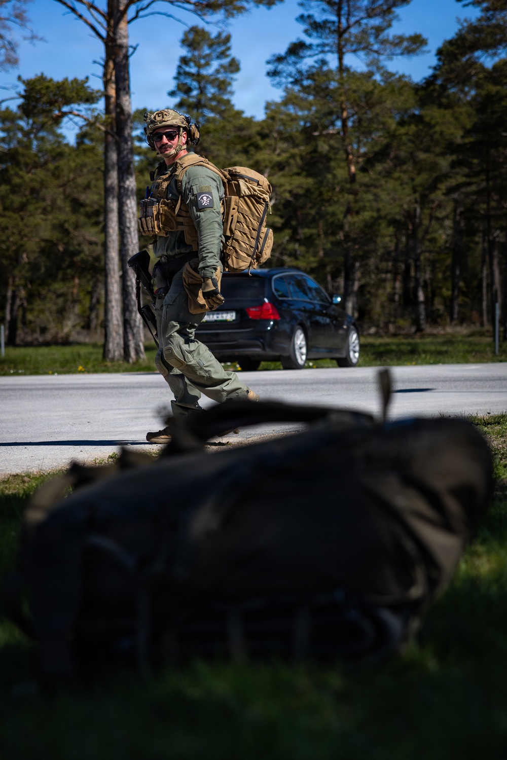 U.S. Marines conduct evacuation control center training in Sweden