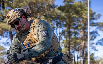 U.S. Marines conduct evacuation control center training in Sweden