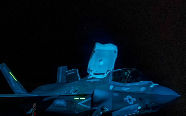 USS Tripoli Conducts Night Flight Ops