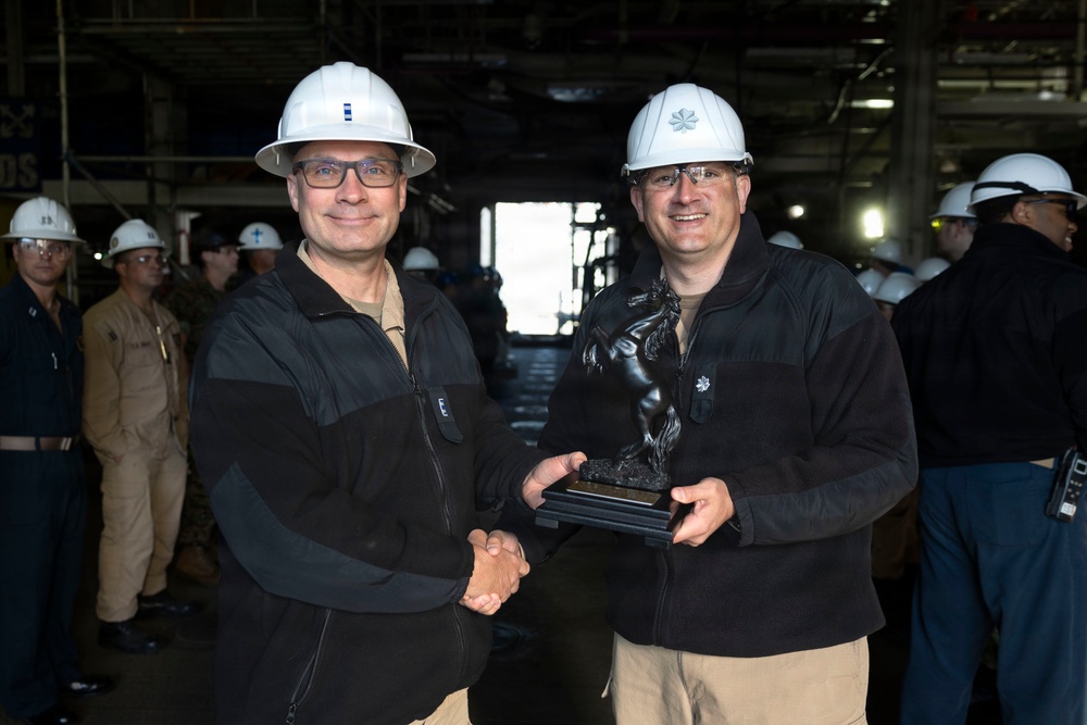USS Bataan Rings Off Supply Officer