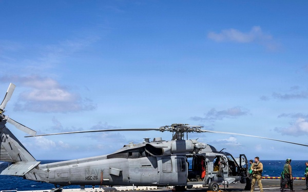USS Iwo Jima Sailors Conduct MH-60S Seahawk Pre-flight Checks