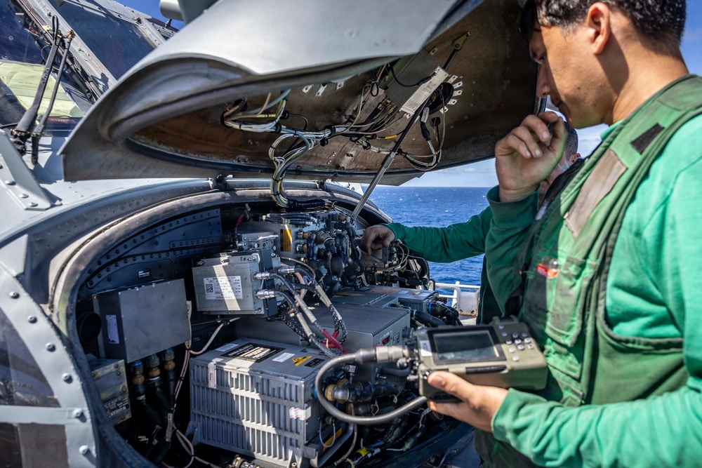 USS Iwo Jima Sailors Conduct MH-60S Seahawk Pre-flight Checks