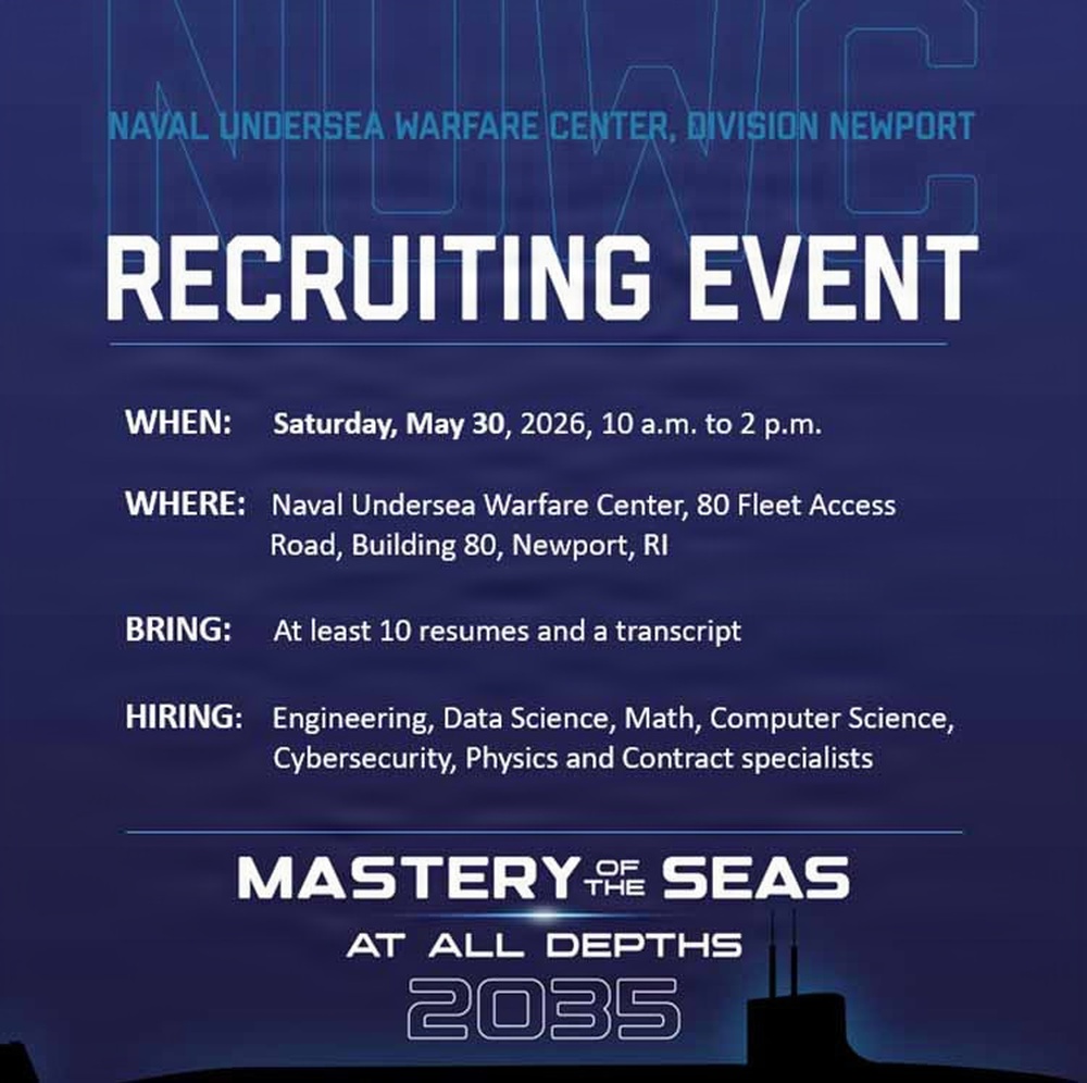 NUWC Division Newport will host in-person hiring event on May 30