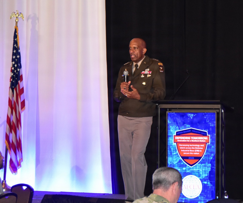 Army Deputy Chief of Staff, G-6, Lieutenant General Jeth Rey, speaks at AFCEA BELVOIR Industry Day 2026