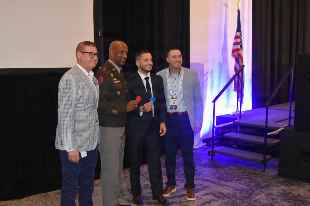 Army Deputy Chief of Staff, G-6, Lieutenant General Jeth Rey, speaks at AFCEA BELVOIR Industry Day 2026