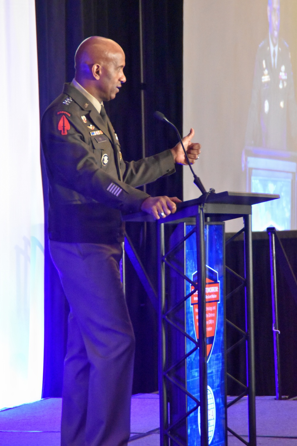 Army Deputy Chief of Staff, G-6, Lieutenant General Jeth Rey, speaks at AFCEA BELVOIR Industry Day 2026