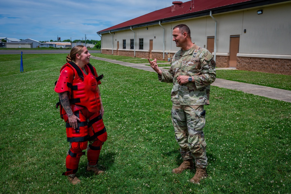Eighth Air Force Command Chief visits Airmen at 2nd Security Forces Squadron