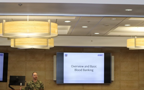 Navy medical personnel aboard MCB Camp Pendleton train on walking blood bank operations at NHCP