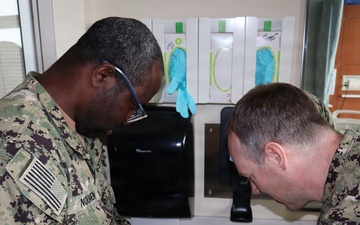 Navy medical personnel aboard MCB Camp Pendleton train on walking blood bank operations at NHCP
