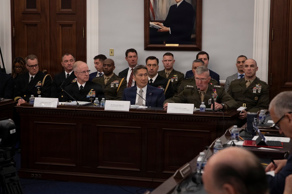 SECNAV, CNO, CMC Testify to HAC-D