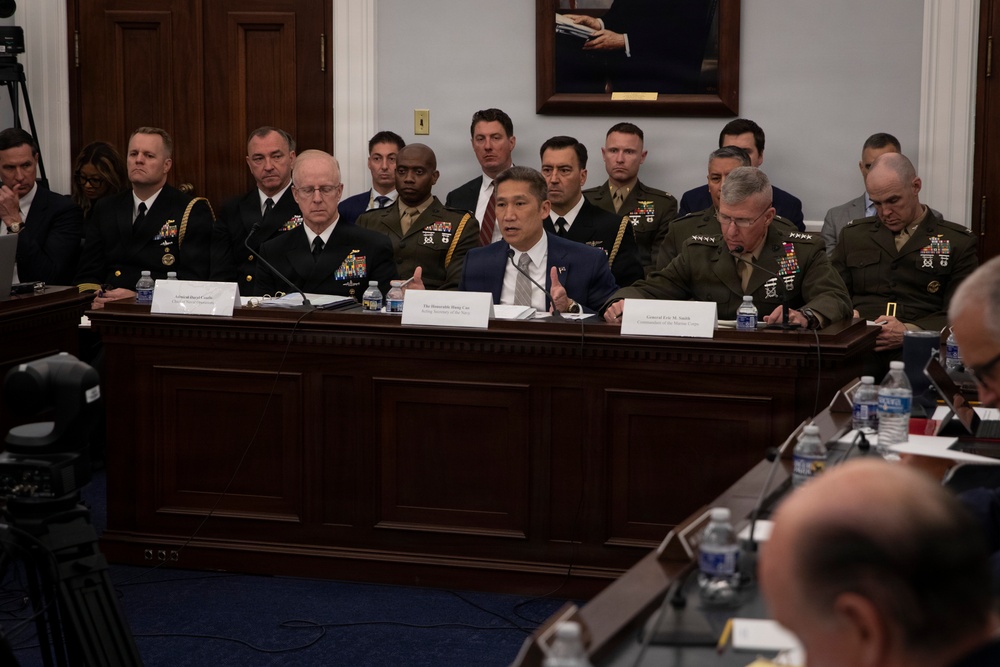 SECNAV, CNO, CMC Testify to HAC-D
