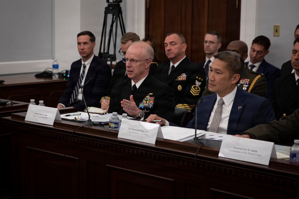 SECNAV, CNO, CMC Testify to HAC-D