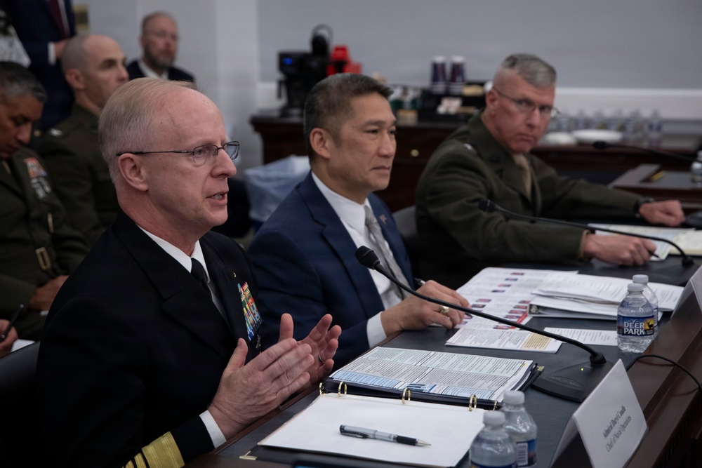 SECNAV, CNO, CMC Testify to HAC-D
