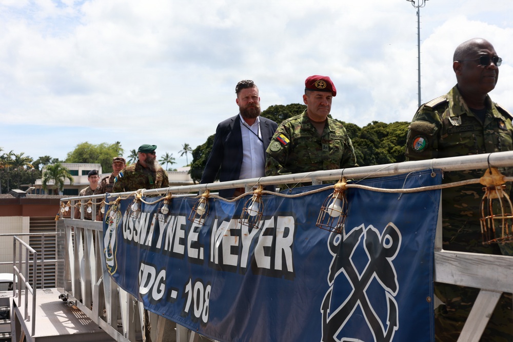 USS Wayne E. Meyer Hosts Foreign Defense Attaché Tour