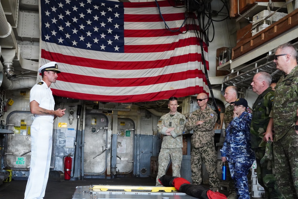 USS Wayne E. Meyer Hosts Foreign Defense Attaché Tour