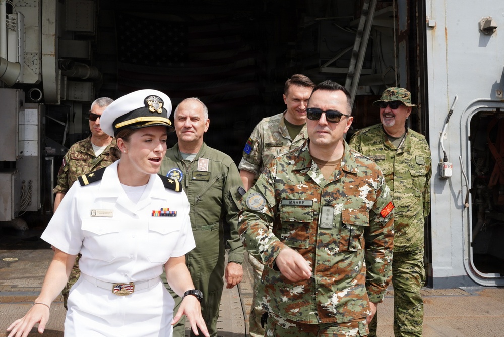 USS Wayne E. Meyer Hosts Foreign Defense Attaché Tour