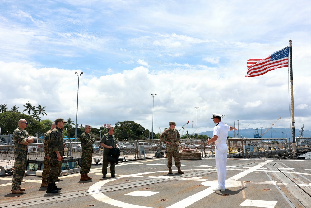 USS Wayne E. Meyer Hosts Foreign Defense Attaché Tour