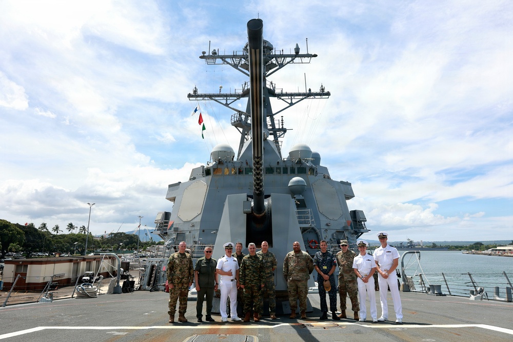 USS Wayne E. Meyer Hosts Foreign Defense Attaché Tour