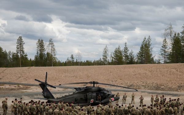 British Soldiers conduct hot load training in Finland during Saber Strike
