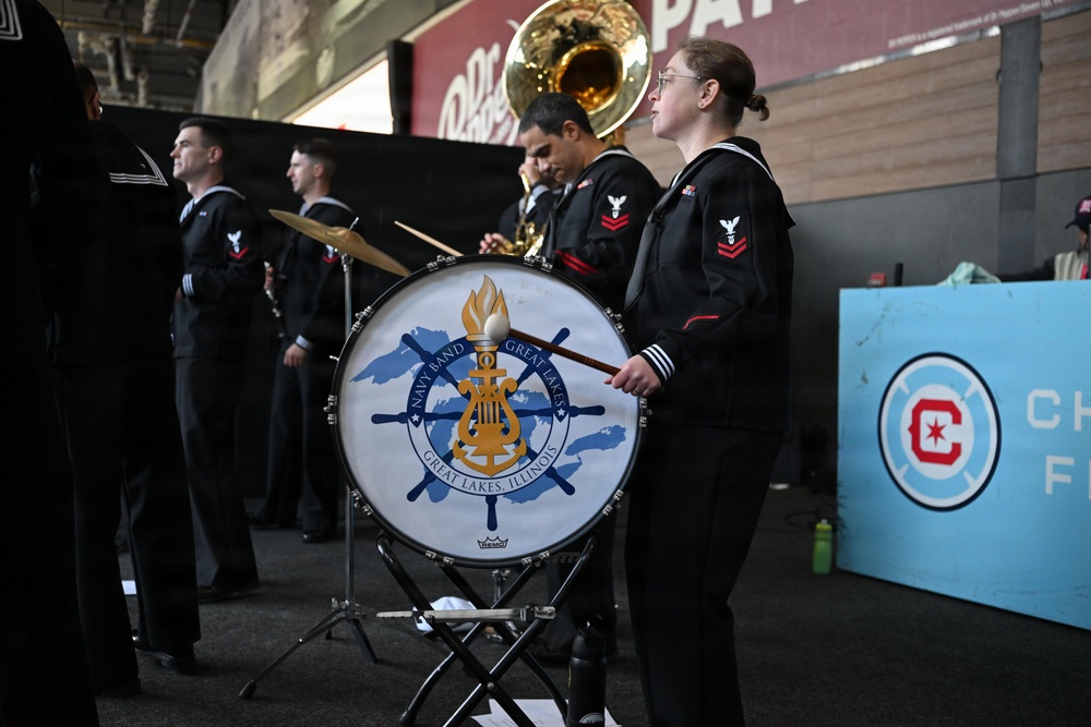 Navy Band Great Lakes' "Liberty Call" Brass Band Performs at Soldier Field