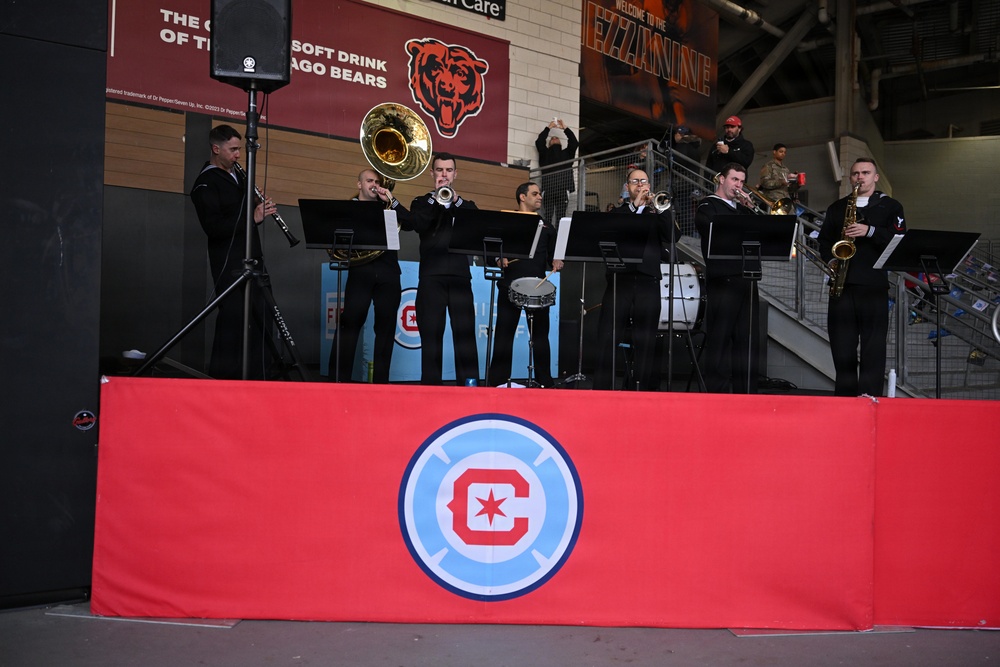 Navy Band Great Lakes' "Liberty Call" Brass Band Performs at Soldier Field