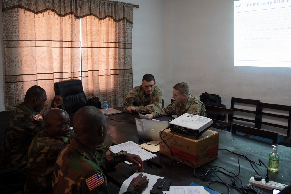 Michigan National Guard conducts partnership engagement with Armed Forces of Liberia chaplains, mortuary affairs specialists