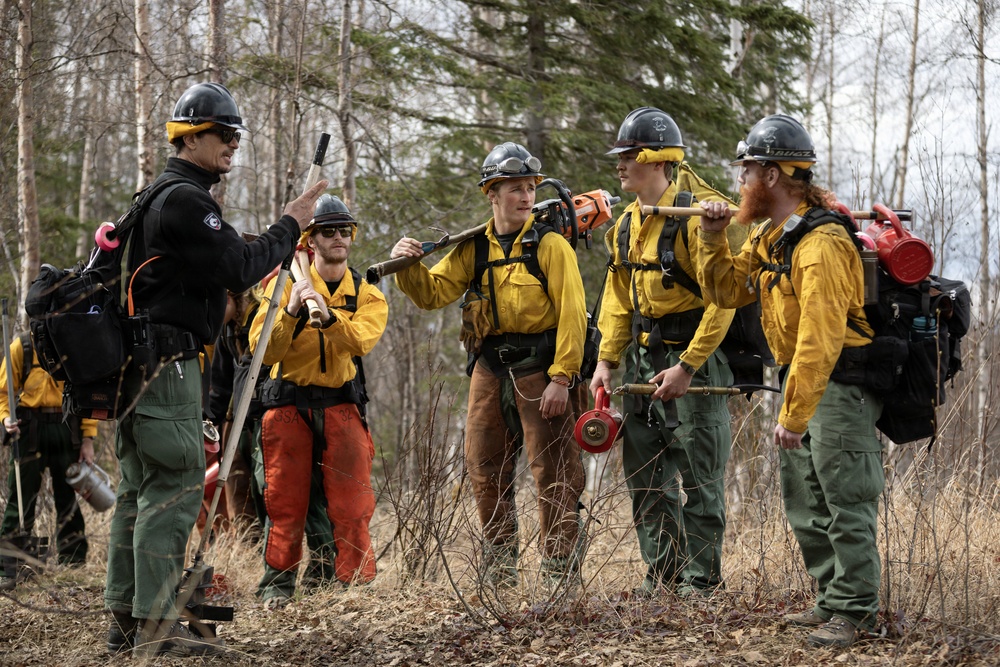 Alaska Air National Guard, Air Force, and State of Alaska Division of Forestry and Fire Protection firefighters team up during controlled burns