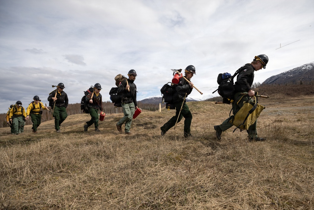Alaska Air National Guard, Air Force, and State of Alaska Division of Forestry and Fire Protection firefighters team up during controlled burns