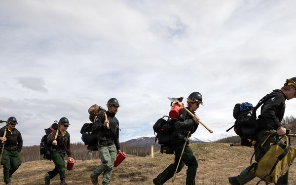 Alaska Air National Guard, Air Force, and State of Alaska Division of Forestry and Fire Protection firefighters team up during controlled burns