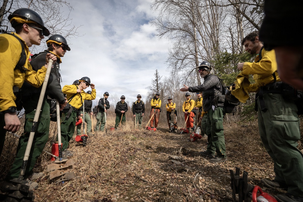 Alaska Air National Guard, Air Force, and State of Alaska Division of Forestry and Fire Protection firefighters team up during controlled burns